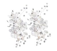 LOLIPPYY 2pcs Pearl Flower Hair Comb Wedding Hair Clips Crystal Bridal Headpieces for Bride Women Bridesmaids