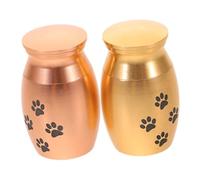 LOLIPPYY 2pcs Pet Ashes Box with Paw Print Design Memorial Urn for Dog and Cat Remains Elegant Gold Rose Gold Keepsake for Long-term Preservation and Home Display