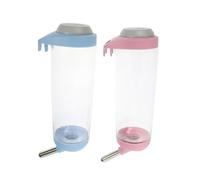 LOLIPPYY 2Pcs Pet Hanging Water Dispenser for Dogs and Cats Automatic Touch Activated Water Feeder with PVC Bottle Cage for Clean and Convenient Hydration