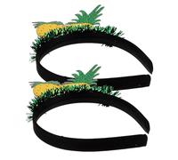 LOLIPPYY 2pcs Pineapple Hairband Lightweight Party Headwear Hawaiian Fruit Design Comfortable Head Hoop for Family Friends Celebration Accessory