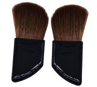 LOLIPPYY 2Pcs Portable Cheek Brush Mini Foundation Makeup Brushes for Travel Soft Nylon Plastic for Comfortable Application Women for Loose Powder and Cream Makeup
