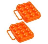 LOLIPPYY 2pcs Portable Egg Holder for Refrigerator Crush Resistance Egg Container with Collision Protection Orange Pp Plastic Case for Hiking and Outdoor Activities
