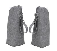 LOLIPPYY 2pcs Portable Insulated Milk Bottle Bags Baby Feeding Bottle Cooler Tote for Travel Maternity Bag Organizer Food Storage Gray