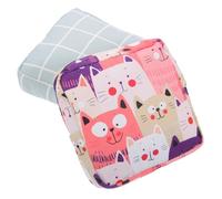 LOLIPPYY 2pcs Pure Cotton Sanitary Napkin Storage Bag with Zipper Cute Cartoon Pattern Period Pouch for Makeup Jewelry and Daily Essentials Organizer