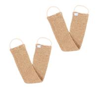 LOLIPPYY 2pcs Ramie Jute Exfoliating Back Scrubber Bath Towel for Shower Spa Use Gentle Dead Skin Removal for Arms Legs Chest Natural Back-Pulling Belt Suitable for Daily Home Travel