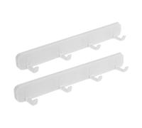 LOLIPPYY 2pcs Retractable Wall Gaps Hook Adhesive Multi Use Sliding Row Hooks for Kitchen Bathroom Laundry Storage White Wear Resistant Organizer