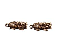 LOLIPPYY 2Pcs Retro Brass Pendants Home Hanging Decor Chic Table Ornament Solid Copper Adornment Gift