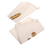 LOLIPPYY 2pcs Reusable Linen Bread Bags Drawstring Storage Organizers for Bread Fruits Snacks Wear-resistant Bags for Homemade Loaves and Daily Items