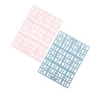 LOLIPPYY 2pcs Reusable Plastic Rabbit Cage Foot Pads Small Animal Floor Mats with Leak-resistant Cuttable Easy-clean Feet Cushions for Guinea Pig Bunny Hamster Pink Blue