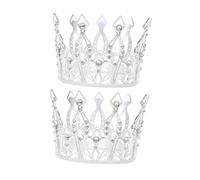 LOLIPPYY 2pcs Rhinestone Crown Headband Lightweight Shimmering Bridal Wedding Tiara for Bride Women and Comfortable Prom Birthday Party Hair Accessories