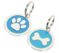LOLIPPYY 2Pcs Round Decorative Pet Name Tags Zinc Alloy Identity Collar Id Tags for Dogs Outdoor Use with Smooth Edges and Back Design