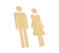 LOLIPPYY 2Pcs Self-adhesive Acrylic Bathroom Identification Signs for Men and Women Wall-mounted Toilet Restroom Plates Multipurpose Use for Home Hotel and Public Washrooms