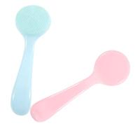LOLIPPYY 2pcs Silicone Facial Cleansing Brush for Deep Pore Cleaning and Exfoliation Soft Skin-friendly Face Scrubber for Blackhead Removal and Makeup Residue Lightweight Home Face
