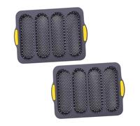 LOLIPPYY 2Pcs Slot French Bread Mold Silicone Baking Tray Nonstick Dessert Bakeware for Oven Saving Kitchen Gadget for Homemade Loaf Bread Easy Clean Grey Molds
