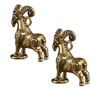 LOLIPPYY 2pcs Small Brass Sheep Ornament Hanging Decor Delicate Craft Sheep Decor for Home Pendant Ornament for Diy Craft Accessories