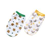 LOLIPPYY 2pcs Small Dog Summer Vests Breathable Pet Apparel for Bichon Pomeranian Schnauzer Breed, Lightweight Pet Vest in Grey Mouse and Bear Head Patterns, Size M