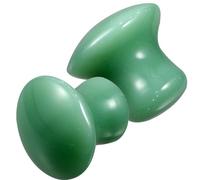 LOLIPPYY 2Pcs Small Green Mushroom Shaped Facial Massagers Smooth Jade Gua Sha Boards for Skin Toning and Relaxing Massage Gift for Face Shaping and Muscle Relief