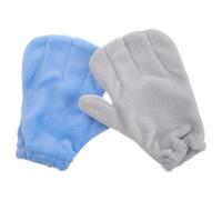 LOLIPPYY 2pcs Small Pet Handling Gloves for Sugar Gliders and Hamsters - Bite Resistant, Anti-slip Animal Bonding Mitts for Bathing, Grooming, and Training - Light Blue and Grey-white
