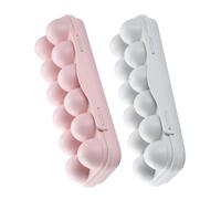 LOLIPPYY 2pcs Stackable Plastic Egg Storage Box Reusable Fridge Organizer for Fresh Eggs Home Kitchen Use