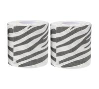 LOLIPPYY 2pcs Tactile Zebra Print Toilet Paper with Fun Animal Patterned Wraps for Bathroom Decor Space Saving Featuring Enhanced Texture and Stylish Novelty Design