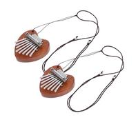 LOLIPPYY 2pcs Tone Mini Thumb Kalimba Portable Finger Piano with Lanyard Compact Lightweight Musical Instrument Pendant for Beginners and Adults Build for Home Kalimba Practice and Casual