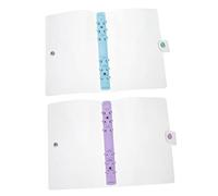 LOLIPPYY 2pcs Transparent Notebook Covers PVC Decorative Binder Shells with Buckle Design for Office School Students Easy-Clean Diary Book Protectors in Purple and Sky Blue