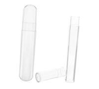 LOLIPPYY 2pcs Transparent Plastic Clear Tubes Small Round and Oval Makeup Organizer Case for Manicure Tools Eyelash Curlers and Cosmetic Brushes Travel Storage