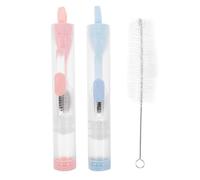 LOLIPPYY 2pcs Travel Toothbrush Collapsible Soft Bristles Kit Built Toothpaste Container and Protective Cover Cases Miniature Folding Toothbrush for Outdoor Portable Travel Toiletries