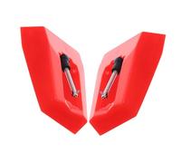 LOLIPPYY 2pcs Turntable Stylus Replacement Needles Dual for Vinyl Record Players Cartridge Needle Compatible with Gramophone Phonograph Red