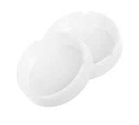 LOLIPPYY 2pcs Unbreakable White Melamine Ashtray Windproof Tabletop Ash Holders for Home Office Coffee Bar Patio with Clean Nonstick Surface and Elegant Design
