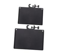 LOLIPPYY 2pcs Universal Black Microphone Sound Card Trays with Higher Edges and Thickened Design Plastic and Stainless Steel Mic Stand Holders for Live Streaming and Recording