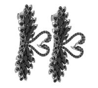 LOLIPPYY 2Pcs Vintage Black Swan Rhinestone Hair Clips for Women Elegant Crystal Bridal Hair Accessories with Secure Spring Mechanism for Wedding Bridal Shower Dance Party Hairstyles
