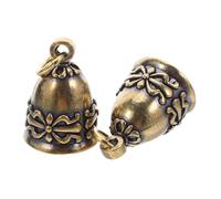 LOLIPPYY 2pcs Vintage Brass Bell Ornaments for Crafts DIY Wedding Christmas Decorations Metal Bells with Retro Style for Door Chimes Home Hanging Charm Accessories