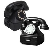 LOLIPPYY 2pcs Vintage Telephone Retro Phone Boys and Girls Toy Simulation Telephone Model Home Decor Christmas Photo Props Resin Material