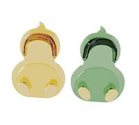 LOLIPPYY 2pcs Wall Mounted Adhesive Duck Hooks No Drill Hanging Storage for Bags Keys Hats Power Plugs Space Saving Kitchen Bathroom Organizer with Cute Yellow Green