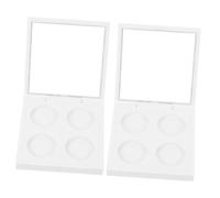 LOLIPPYY 2Pcs White Empty Eyeshadow Case with Compartments Magnetic Closure Cosmetic Organizer for Single Color Shadow Blush Powder Storage