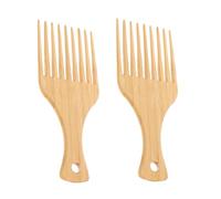 LOLIPPYY 2pcs Wide Tooth Oil Combs for Men Multi Function Hairstyling Picks with Comfortable Handle Suitable for Curly and Straight Hair Scalp Friendly Design Bamboo Wood Material
