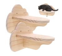 LOLIPPYY 2Pcs Wood Cat Wall Steps Climber Kitten Climbing Shelves Indoor Mounted Cat Tree Space-saving Platform for Active and Kittens