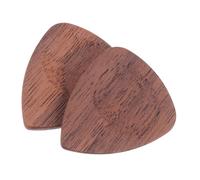 LOLIPPYY 2pcs Wood Guitar Picks Black Walnut Compact Folk Guitar Plectrums Handy for Practice and Playing