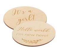 LOLIPPYY 2Pcs Wooden Growth Celebration Cards, 10cm Diameter Commemorative Photo Props for Newborns and Infants