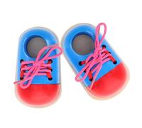 LOLIPPYY 2pcs Wooden Lacing Shoe Early Learning Threading Kit for Fine Motor Skills Development Portable Montessori Educational Tool for Practice Tying Shoelaces