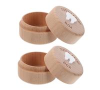 LOLIPPYY 2pcs Wooden Tooth Fairy Box Keepsake Organizer for Teeth Storage Case with Intricate Carving and White Detail Birthday Shower
