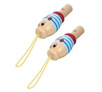 LOLIPPYY 2pcs Wooden Whistle with Cartoon Design for Educational Musical Instruments for Early Development Safe Smooth Surface Birthday Gift for Boys