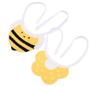 LOLIPPYY 2pcs Yellow Bee and Flower Knitted Dog Scarfs Pet Bandanas Decorative Safety Bibs for Small to Medium Dogs, Cute Pet Neckwear for Daily Wear and Outdoor Use