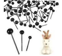 LOLIPPYY 300 Pcs Glass Safety Eyes for Crochet Smooth Transparent Craft Eyes for Wool Felt Animals Clay Dolls Amigurumi Bulk Pack for DIY Crafts