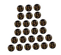 LOLIPPYY 300pcs Tibetan Buddhist Om Padme Hum Black Beads for Jewelry Making Durable Hand Carved Beads Protective Feng Shui Charm Accessories