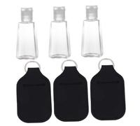 LOLIPPYY 30ml Portable Perfume Bottle Set 3 Refillable Bottles and 3 Black Neoprene Protective Covers for Cosmetics and Fragrance Storage