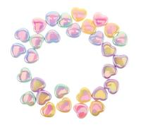 LOLIPPYY 30pcs Heart Spacer Beads for Jewelry Making Craft Beads for DIY Bracelets Necklaces Phone Charms Easy to String for Valentines Day Summer Projects
