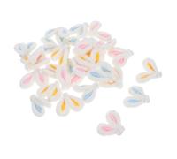 LOLIPPYY 30pcs Mini Plush Bunny Ears for Crafts DIY Hair Clip Accessories Soft Rabbit Ear Charms Yellow Cute Plush Embellishments for Adults Creative Decorations