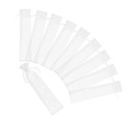 LOLIPPYY 30pcs Organza Folding Fan Pouch Small Bags Drawstring Candy Bags Romantic Exquisitely Designed White Multi-function with Smooth Drawstring Design Easy to Carry for Bridal Showers